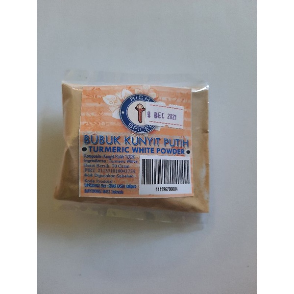 

Bubuk kunyit putih rich 20 gr white turmeric powder