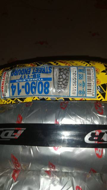 Paket ban tubeless Swallow Street Enduro 80/90-14 &amp; 90/90-14 free pentil for beat/vario/mio J/scoopy