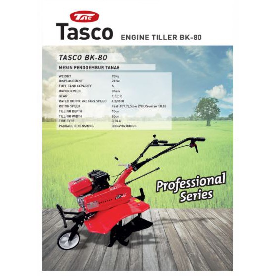 Mesin Traktor Cultivator Mini Tasco BK 80 / Mesin Bajak Mini BK-80 / Mini Tiller Tasco BK80Traktor Mini Mesin Bajak