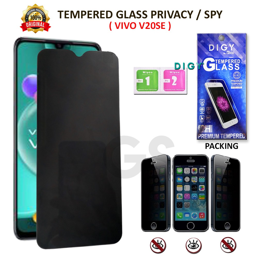 Tempered Glass Anti SPY S6 A1K C2 V20SE Y11 Y12 Y15 A5S X50 Y52S Y70S