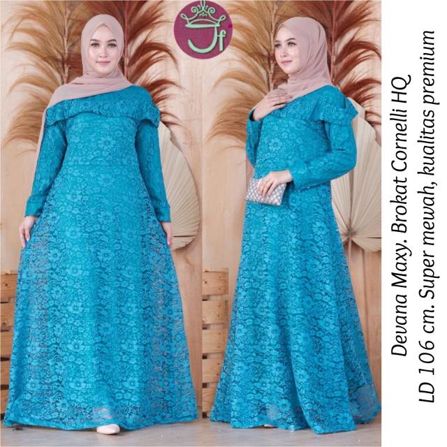 Gamis brukat gliter PREMIUM (LD 106cm) @150K min 2pcs.