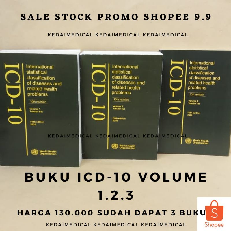 (NEW BUKU REKAM MEDIS) PAKET 3 BUKU ICD-10 VOL.1.2.3 TERMURAH