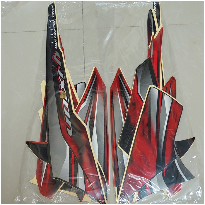 Striker Motor ORI&KW / Stiker Bodi & Lis Body & Striping Vixion 2011 Merah