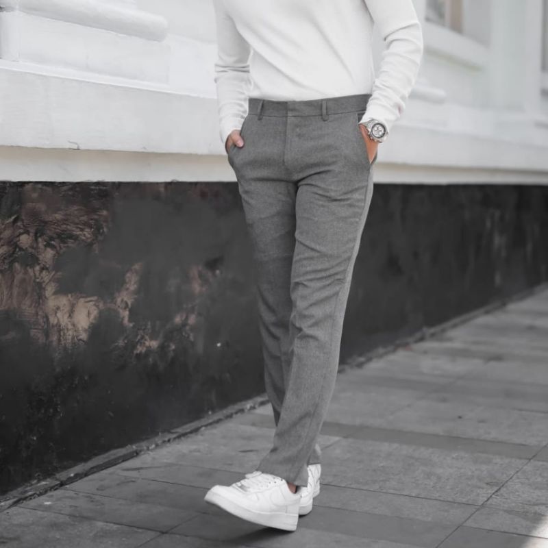 CELANA KANTOR PRIA SLIMFIT BAHAN DASAR WOOL BERKUALITAS SIZE 27-38