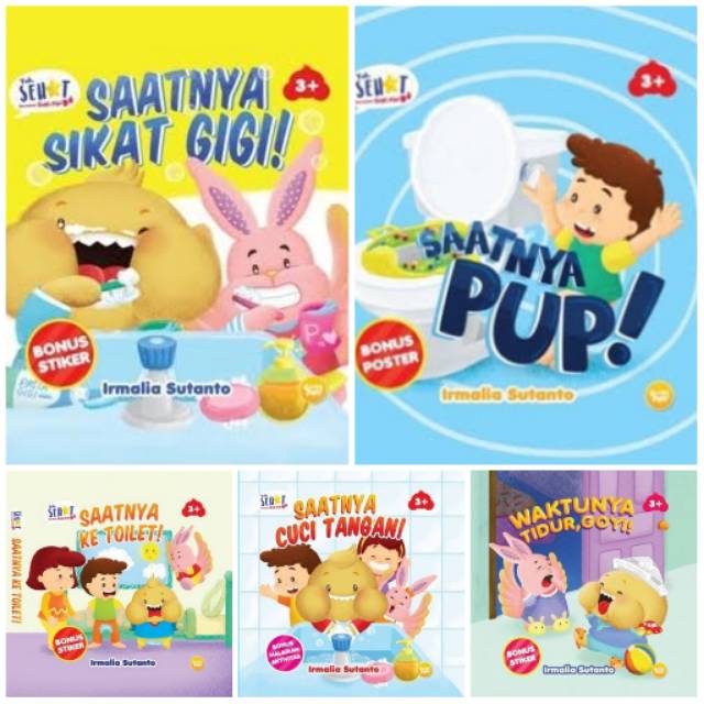 Yuk,Sehat Bersama Goyi dan Pipi Saatnya ke Toilet/Cuci Tangan/Sikat Gigi/Pup/Waktunya Tidur/Izin Dul