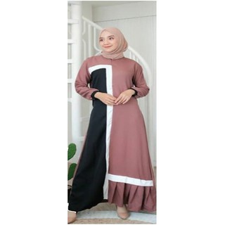 CS-SPESIAL DISKON ( MURAH NAMPOL ) LETYSA DRESS / GAMIS KOMBINASI/DRESS MURAH/GAMIS MURAH