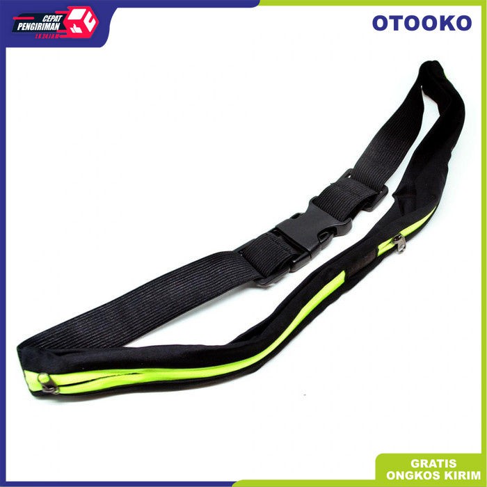 Waterproof Sport Belt Single Pocket Tas Pinggang Sabuk Gesper Anti Air  Hijau