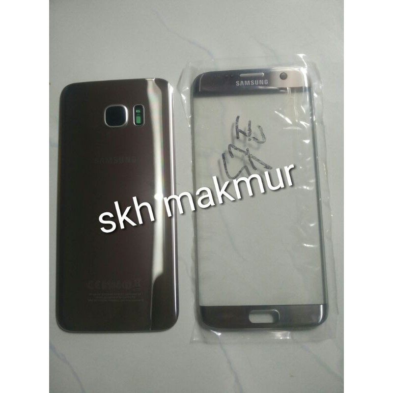 Back door backdoor dan kaca lcd touchscreen Samsung S7 edge G935 fullset silver original