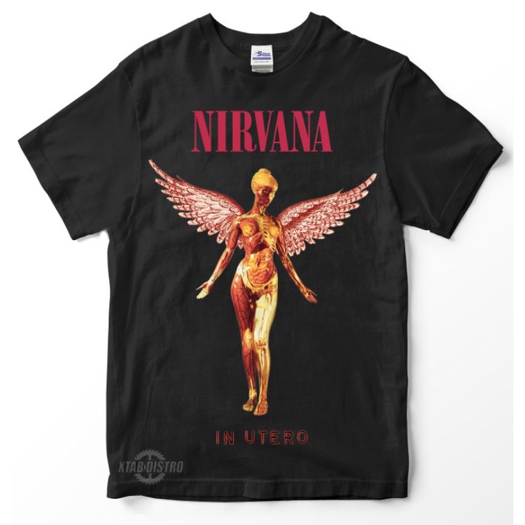 kaos NIRVANA 6 - IN UTERO / Premium Tshirt nirvana / smells like teen / nevermind / uniqlo hnm-Hitam
