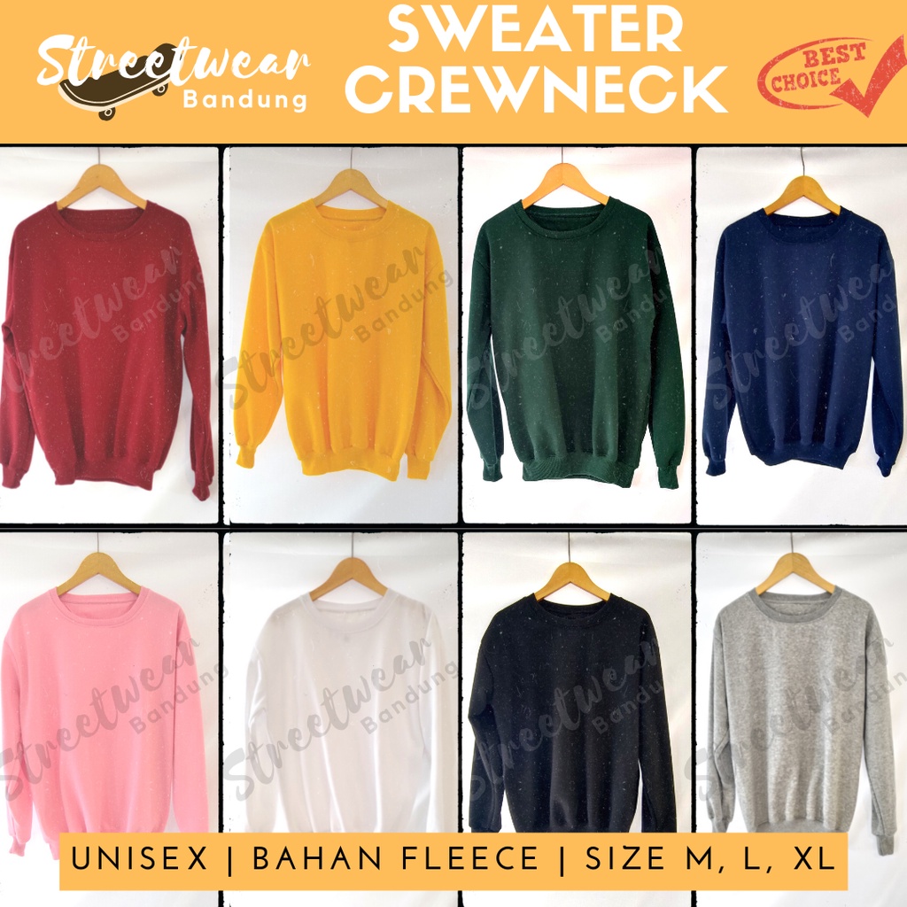 PROMO SWEATER POLOS MURAH PRIA/WANITA KUALITAS PREMIUM, CREWNECK