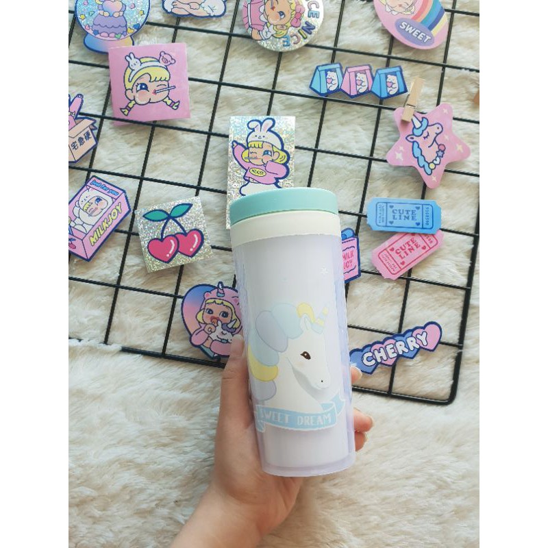 Botol Minum Unicorn Sekolah Anak Dengan Tali Pony Perempuan Cewek Bekal Gelas