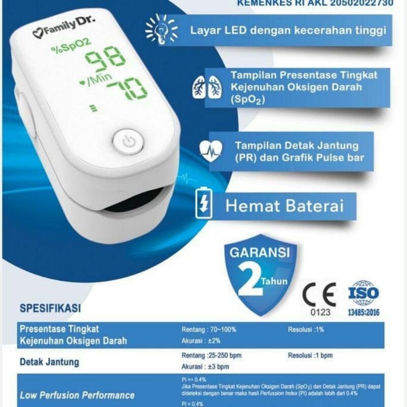 Oximeter Layar LED Family Dr FS 101/Pulse Oximeter Saturasi Oksigen FamilyDr/Oximeter Fingertip