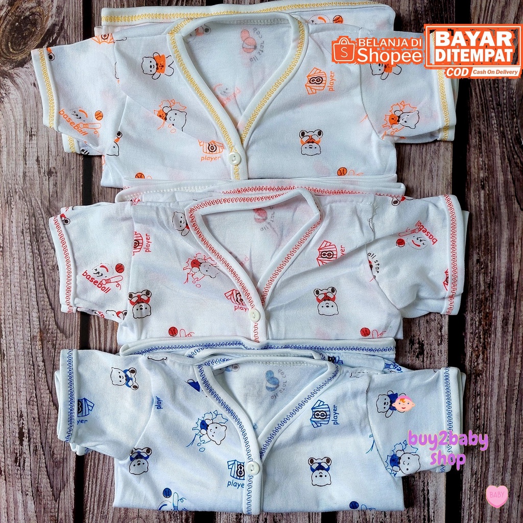 Baju bayi piyama lengan pendek Meyga newborn 0-3 bulan isi 1 baju