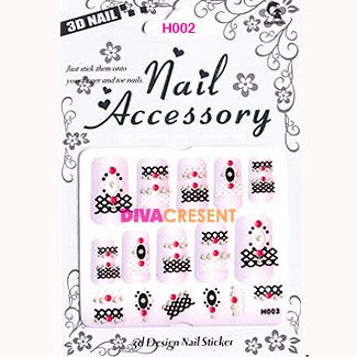 ISI 2 PACK 3D NAIL ART STICKER H001-H012