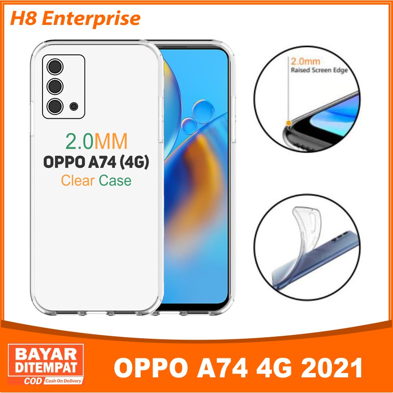 Case Oppo A74 4G 2021 Clear Case Tebal 2MM Transparant TPU Premium Softcase