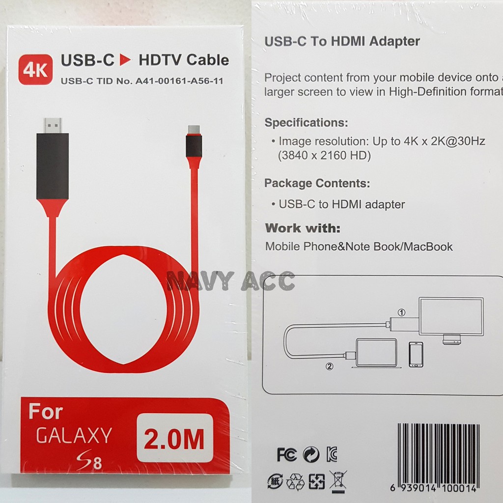 Kabel HDMI Type C - HDTV Cable - Kabel Macbook Type C to Hdmi