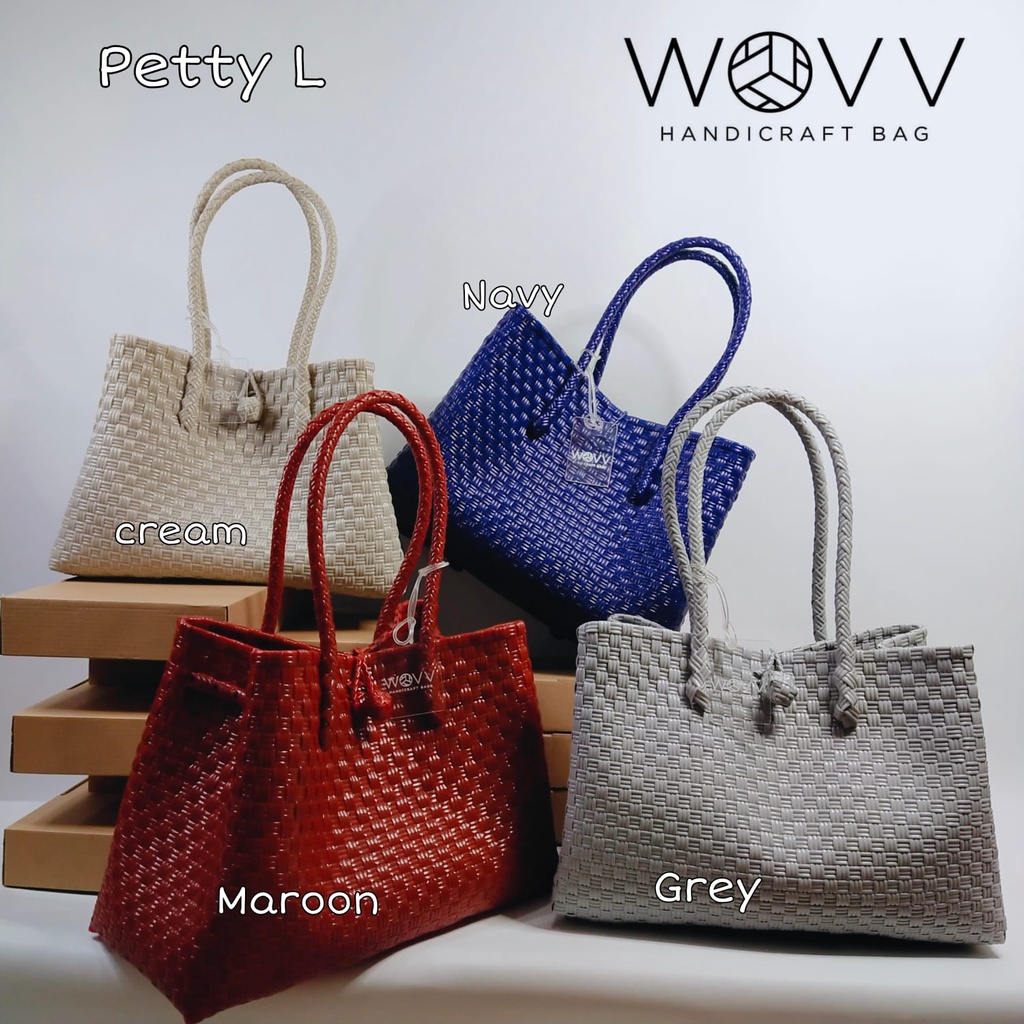 Petty L plain / Tas Anyam / Tas Anyaman / Tas Anyaman Plastik / Tas Jali / Wovv.bags