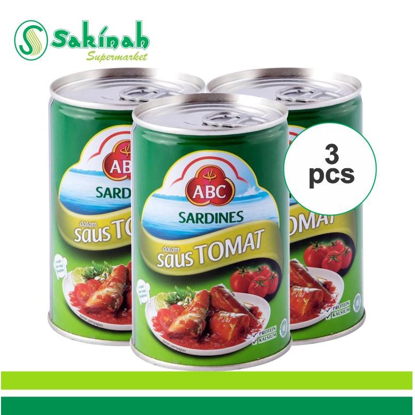 ABC Sardines Saus Tomat (Makanan Kaleng) 155ml - 3pcs