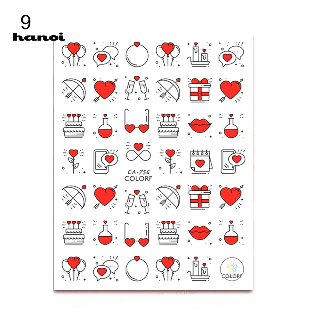 Han 1 Set Stiker Kuku Motif Kartun Untuk Dekorasi Nail Art
