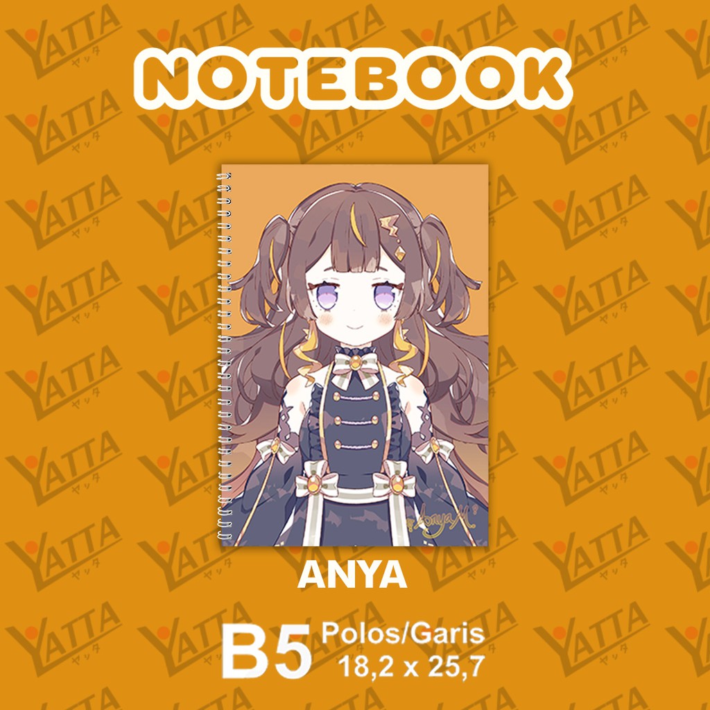 

Notebook Anime ukuran B5 18,2 cm x 25,7 cm Hololive ID - ANYA
