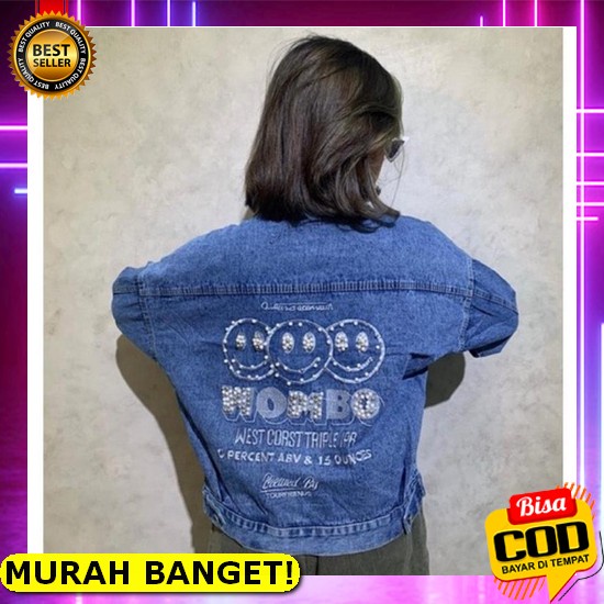 Mall Jaket Wanita Jeans Biondy Biondi Kekinian // Jaket Jumbo Xl Terbaik Amr Original - 2579 Wombo S