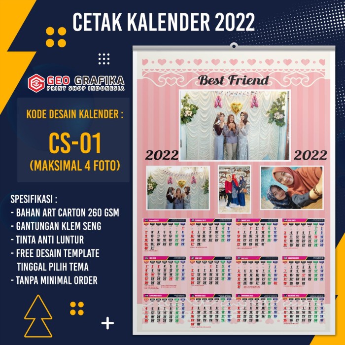 

CETAK KALENDER FOTO 2023 CUSTOM KARAKTER GRATIS DESAIN | FOTO CUSTOM - CS01