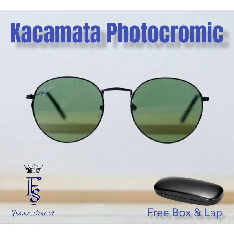 KACAMATA PHOTOCROMIC MURAH LENSA BERUBAH WARNA OTOMATIS FRAME OVAL TERBARU PRIA WANITA