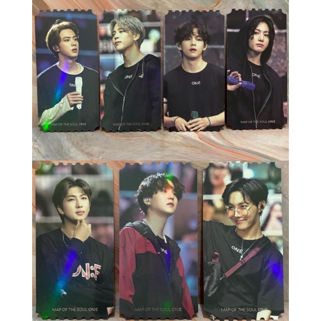 BTS Official MOTS ON:E Map Of The Seoul One Tihol Ticket Holder Hologram Card Ticket RM Suga Jin Jho