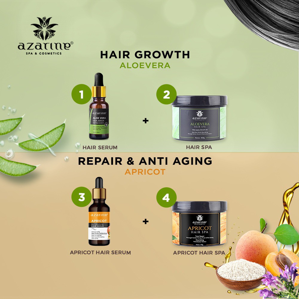 ❤ BELIA ❤ AZARINE Hair Serum Nutrigrow Apricot, Aloe Vera (✔️BPOM)