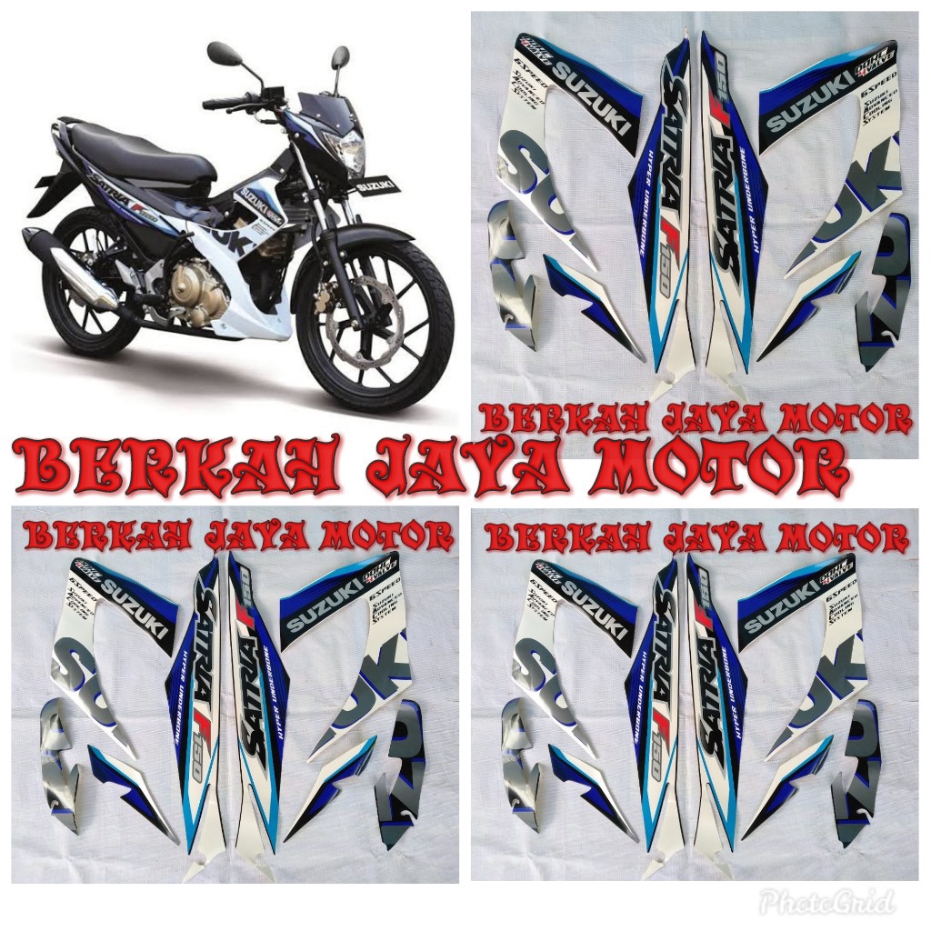 STIKER BODY LIS BODI STRIPING SATRIA FU 2015 PUTIH BIRU SATRIA FU FACELIFT