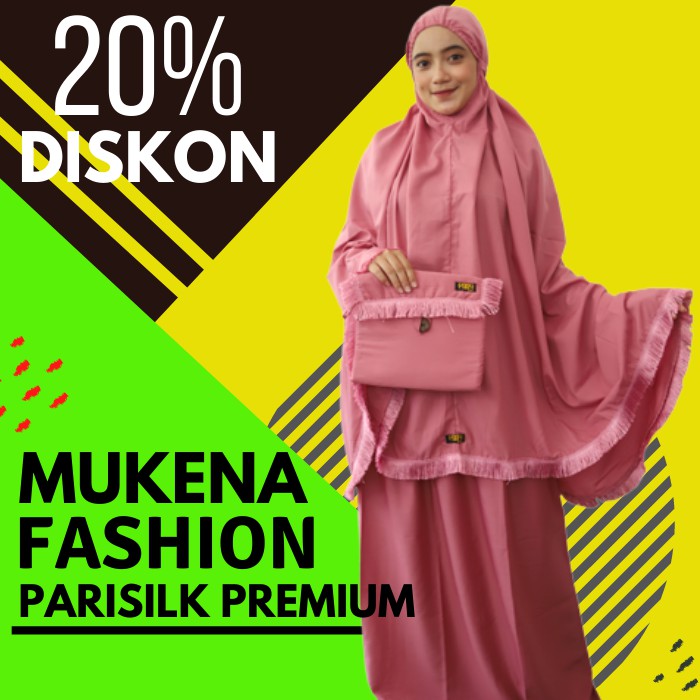 Mukena Wanita Dewasa Terbaru 2021 Fringe Dusty Katun Jepang Bahan Adem Mukenah Traveling 2in1 Bali