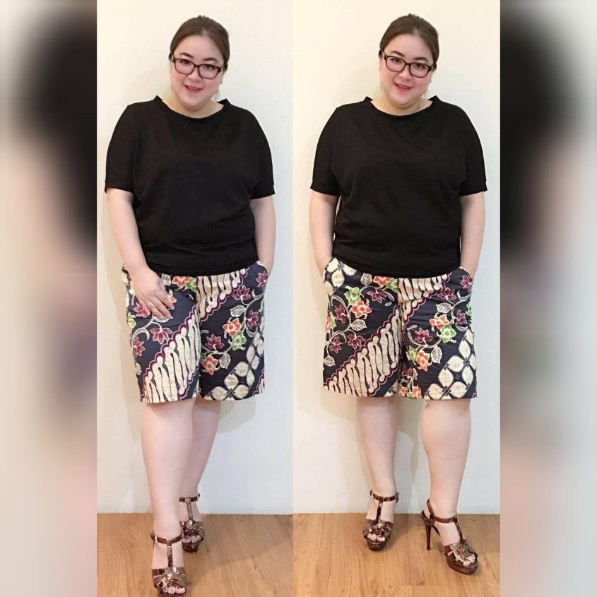 Fahmi collection celana kulot pendek batik 3/4 wanita fit to XXL