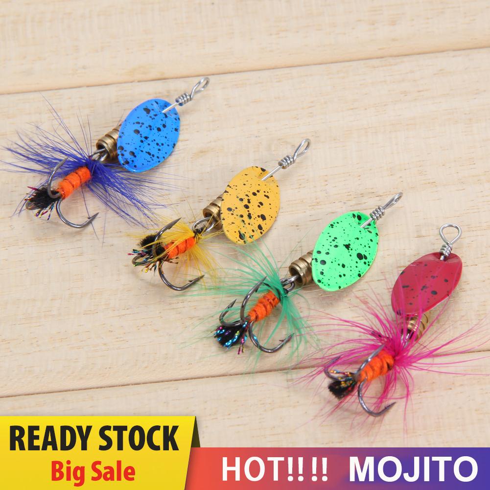 4 Pcs Umpan Pancing Hard Bait Bentuk Sendok Spinner Dengan Mata Kail