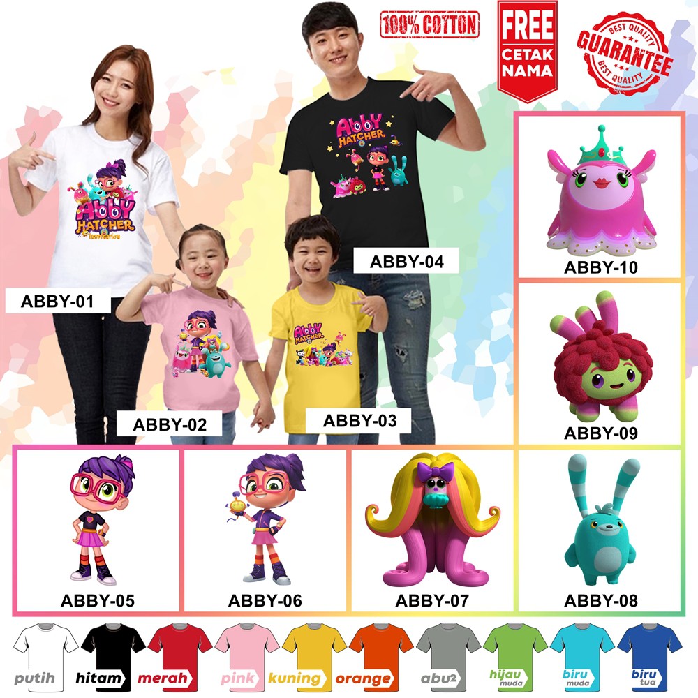 Baju Kaos ANAK DAN DEWASA ABBY HATCHER BANYAK MOTIF [FREE NAMA!!]