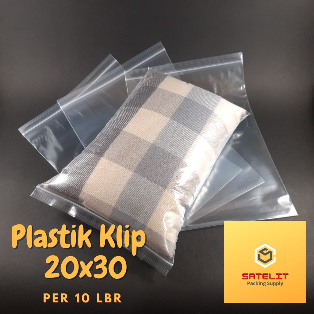 PLASTIK KLIP / ZIPLOCK 20 X 30 CM ISI 10 LBR - PLASTIK KLIP SERBAGUNA