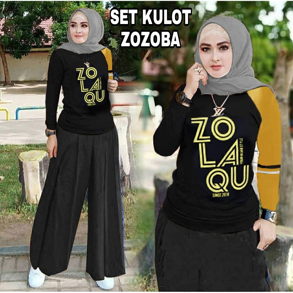 COD ✔ SET KULOT ZOLA NEW SIZE XL / SETELAN WANITA ZOZOBA MUSLIM / GOWES / MONIC