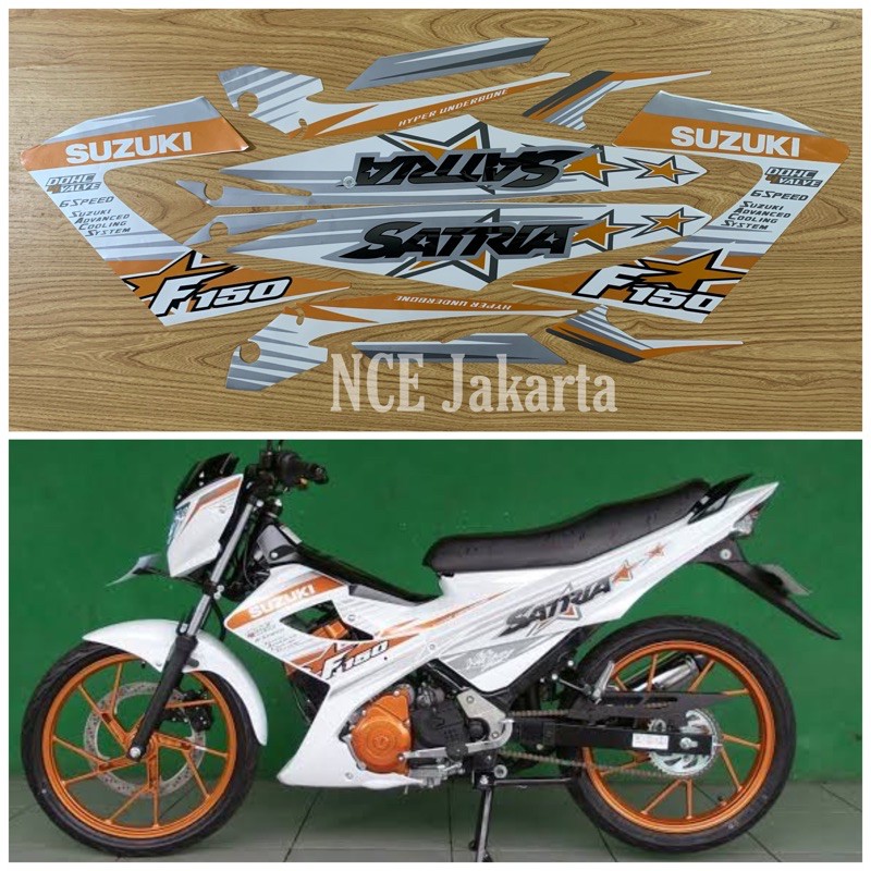 STIKER STRIPING SATRIA F 2014 PUTIH SPESIAL EDITION