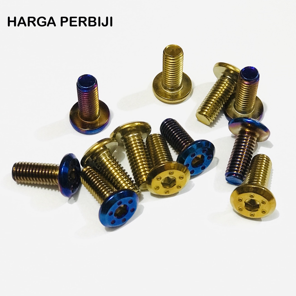 baut disc piringan bintik baut piringan motor gold dan biru