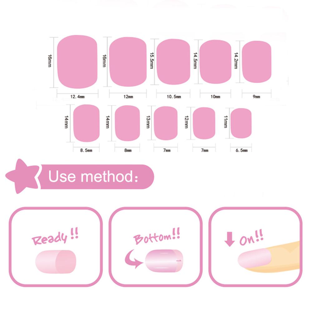 Mxbeauty Tips Kuku Palsu Anak 8desain Lovely Manicure Kartun Pendek DIY Nail Art