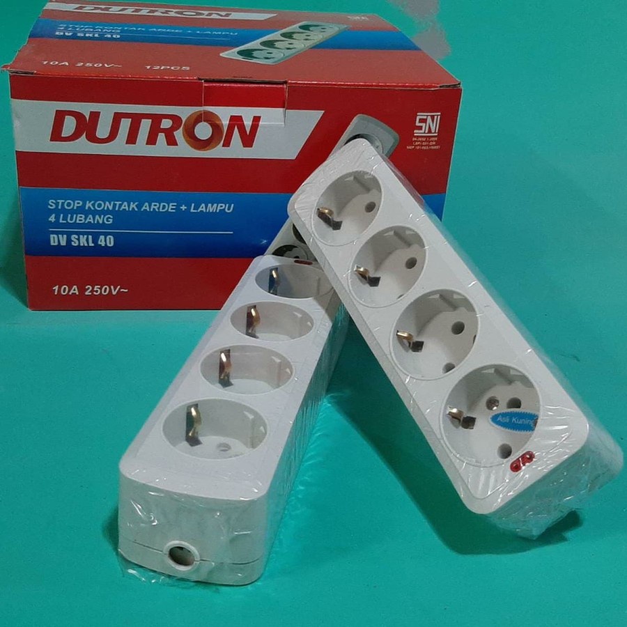 DUTRON  , STOP KONTAK ARDE 2, 3,4,5 LUBANG + LAMPU SNI TERMINAL KUNINGAN