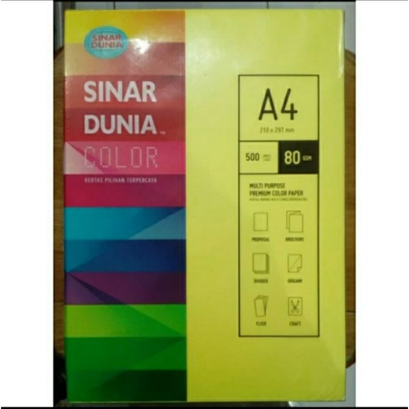 

Kertas Warna SIDU A4 80gr IT 363 Cyber HP Yellow