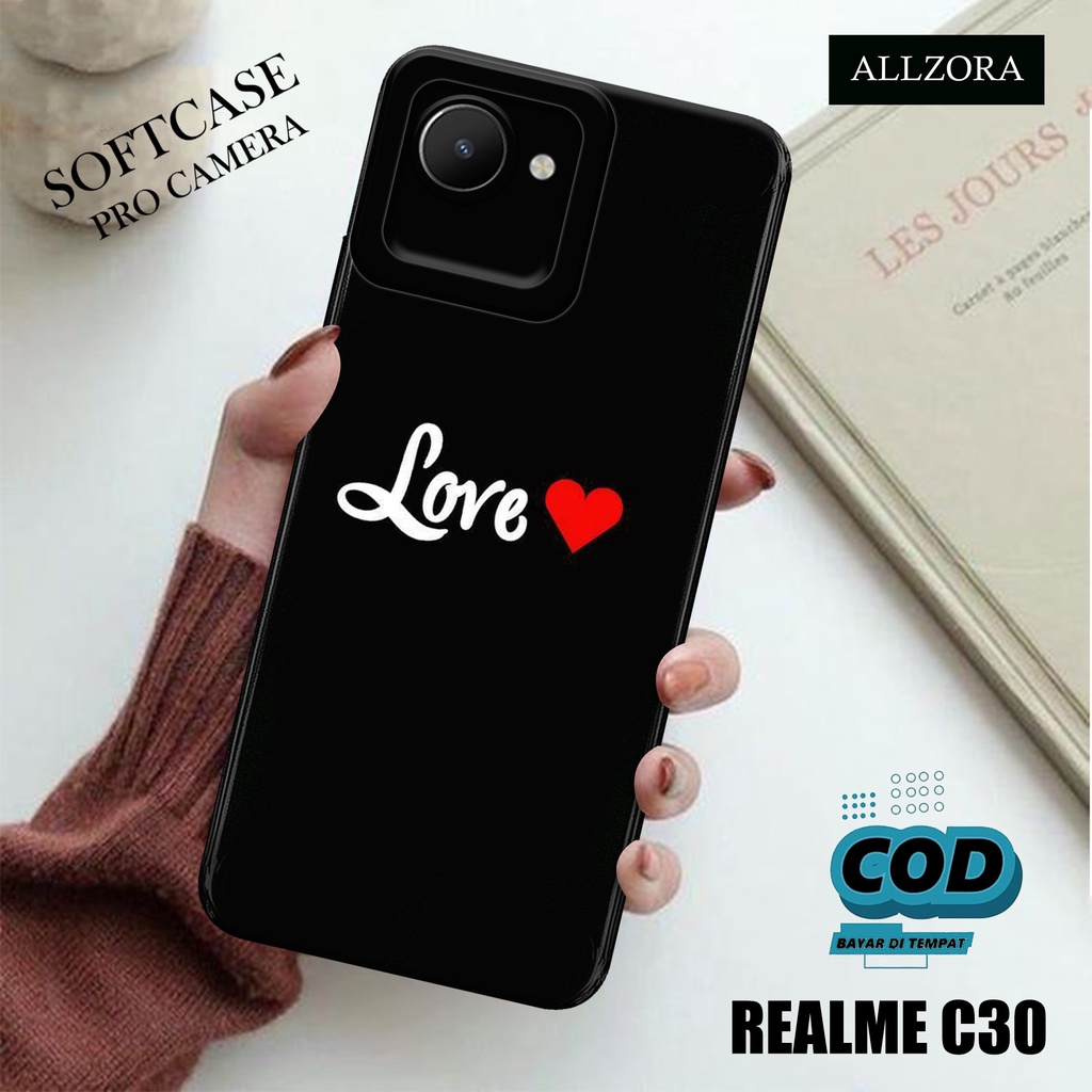 Softcase Pro Camera - Case Hp Realme C30 Terbaru - Fashion Case  LOVE - Kesing Hp Realme C30 Terbaru