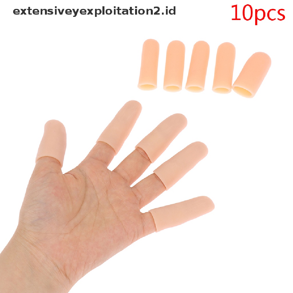 (Hotter) 10pcs/set Silikon Finger Sleeves Protector Pain Relief Finger