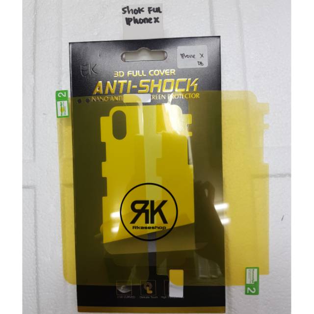 Anti gores shock screen DEPAN BELAKANG 360 IPHONE X full set cover pet