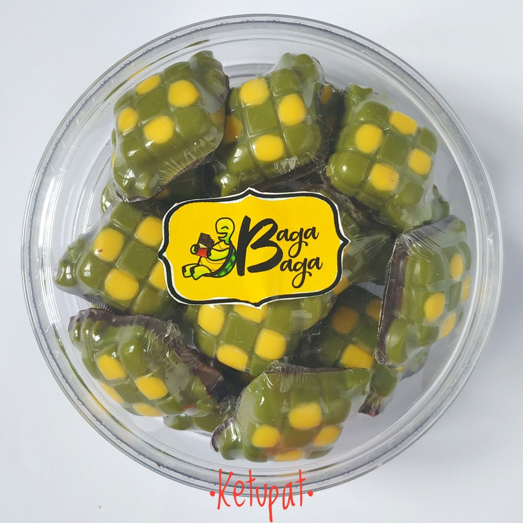 

Cokelat karakter ketupat 200gr rasa greentea - coklat praline toples kiloan free ongkir