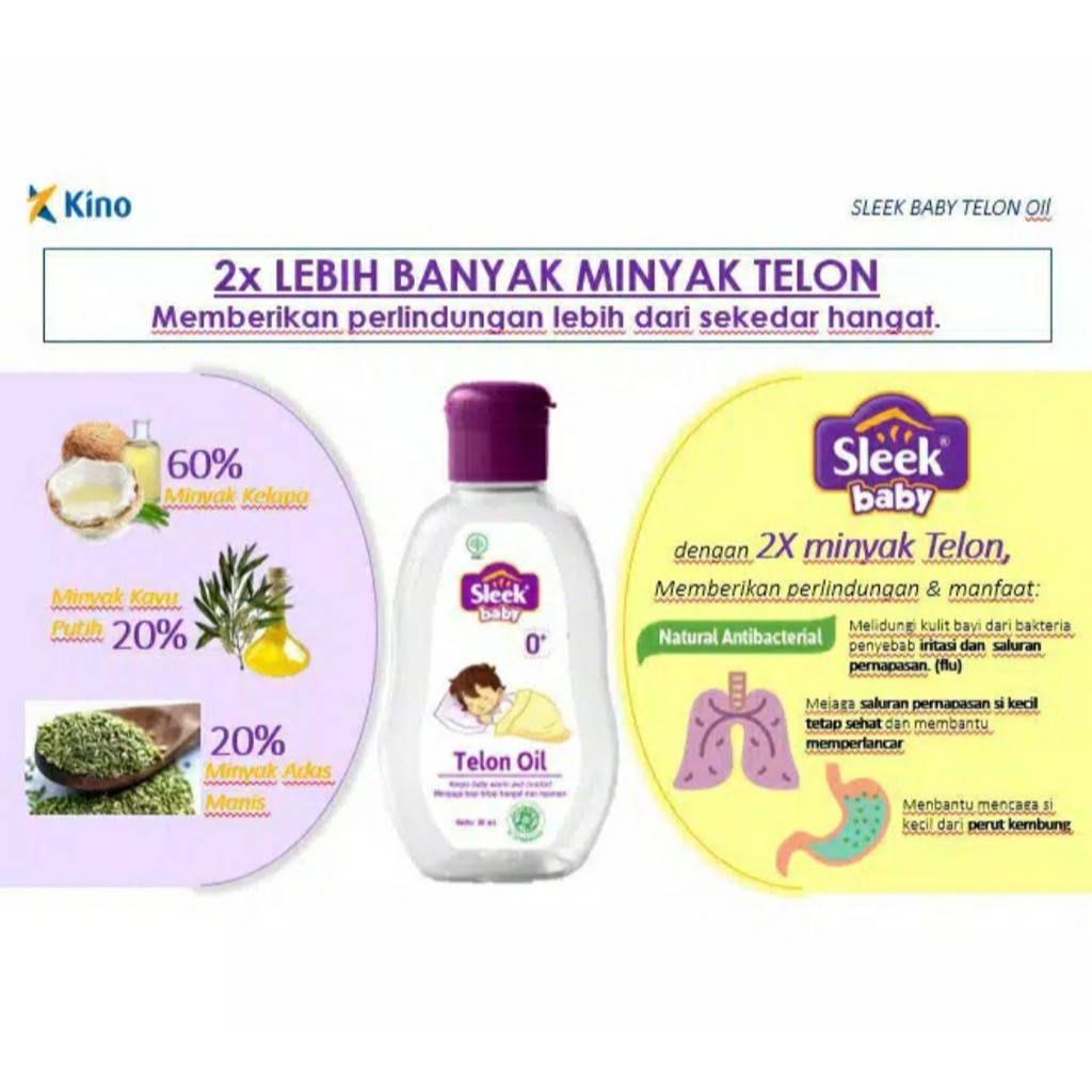 Minyak telon Bayi Sleek Telon Oil 30ml 70ml Original Telon Sleek Baby