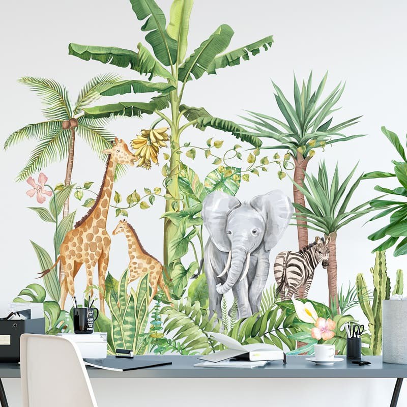 WALLSTIKER WALLSTICKER WALLPAPER WALL STICKER STIKER DINDING ANIMAL BINATANG GAJAH FLAMINGGO FLAMINGO KUCING JERAPAH ZEBRA DAUN HIJAU RAMBAT JUNTAI DEKORASI RUMAH KERAMIK PINTU KACA KAMAR MANDI RUANG TIDUR ANAK ANAK Q 92 93 94 95 96 Q92 Q93 Q94 Q95 Q96