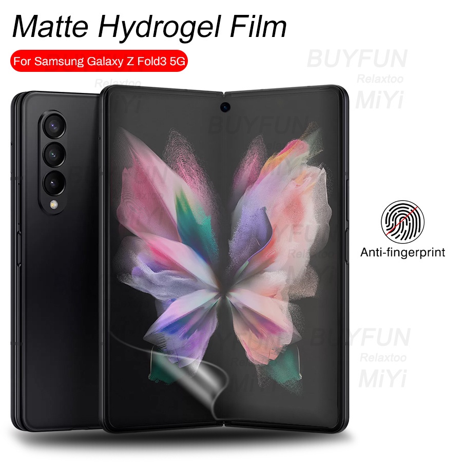 Pelindung Layar Samsung Galaxy Z Fold 3 paket 2 in 1 hydrogel Matte Premium