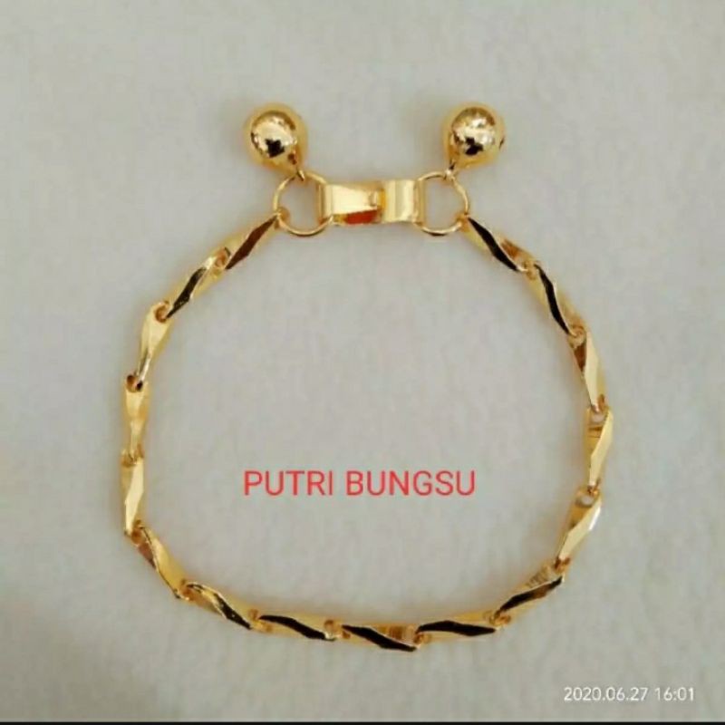 gelang xuping motif padi terbaru