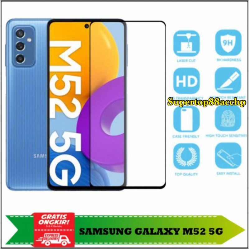 Samsung M52 5G Tempered Glass Full Cover Anti Gores Kaca Screen Guard